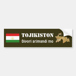 Autocollant De Voiture Drapeau du Tadjikistan + Adhésif pour pare-chocs