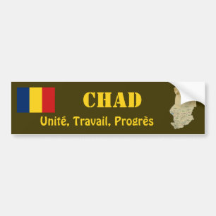 Autocollant De Voiture Drapeau du Tchad + Adhésif pour pare-chocs de