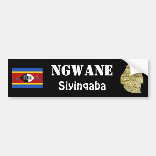Autocollant De Voiture Drapeau Eswatini + Sticker pare-chocs (Devant)