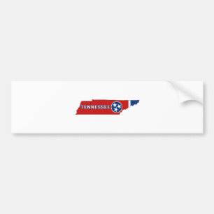 Autocollant De Voiture Drapeau et carte d'état du Tennessee