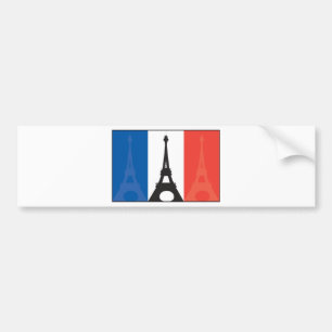 Autocollant De Voiture Drapeau et Tour Eiffel français