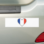 Autocollant De Voiture Drapeau français de coeur (En voiture)
