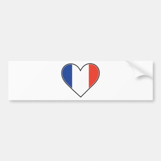 Autocollant De Voiture Drapeau français de coeur (Devant)