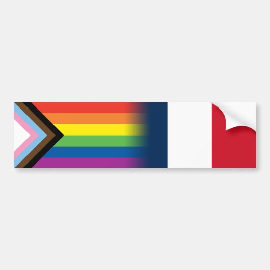 Autocollant De Voiture Drapeau français de la Fierté de Progrès LGBTQ (Devant)