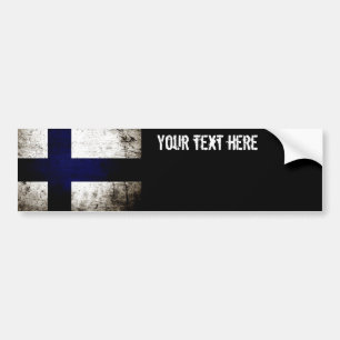 Autocollant De Voiture Drapeau grunge noir de la Finlande