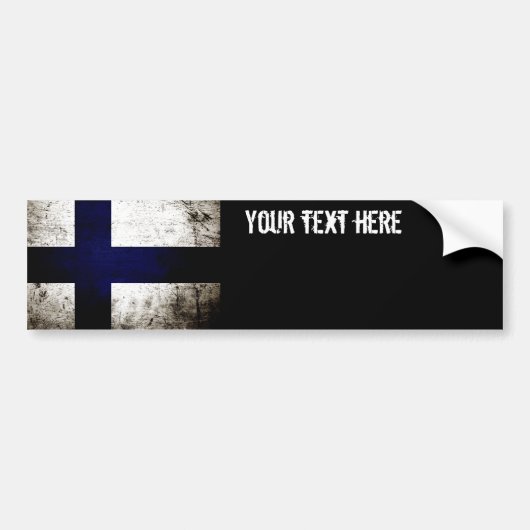 Autocollant De Voiture Drapeau grunge noir de la Finlande (Devant)