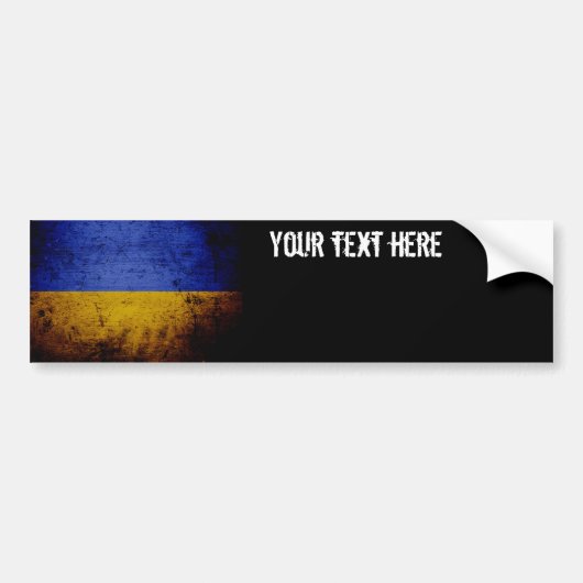 Autocollant De Voiture Drapeau grunge noir de l'Ukraine (Devant)
