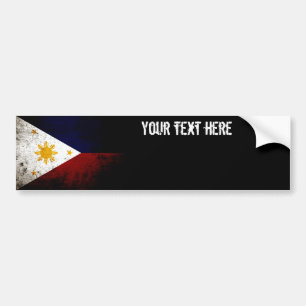 Autocollant De Voiture Drapeau grunge noir de Philippines