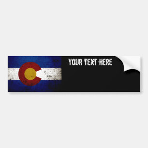 Autocollant De Voiture Drapeau grunge noir d'état du Colorado