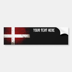 Autocollant De Voiture Drapeau grunge noir du Danemark