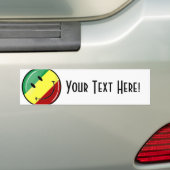 Autocollant De Voiture Drapeau heureux rond brillant de Rasta (En voiture)