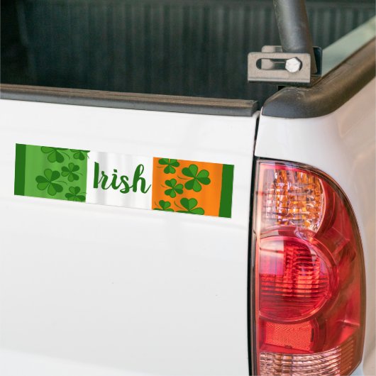 Autocollant De Voiture Drapeau irlandais de patrimoine Shamrock Irlande (Sur camion)
