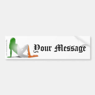 Autocollant De Voiture Drapeau irlandais de silhouette de fille
