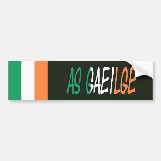Autocollant De Voiture Drapeau irlandais Gaeilge bsct (Devant)