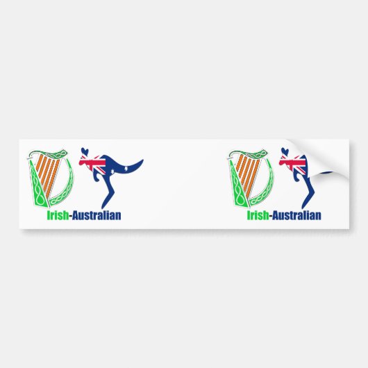 Autocollant De Voiture Drapeau irlandais Harp-Australie Bumper-Sticker (Devant)