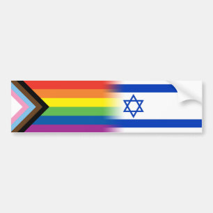 Autocollant De Voiture Drapeau israélien de la Fierté du progrès LGBTQ