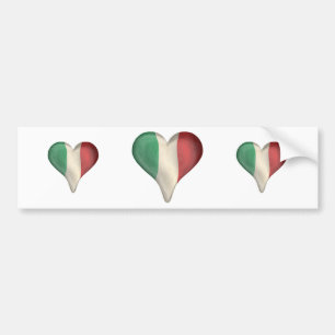 Autocollant De Voiture Drapeau italien à un coeur