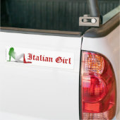 Autocollant De Voiture Drapeau italien de silhouette de fille (Sur camion)