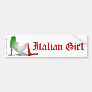 Autocollant De Voiture Drapeau italien de silhouette de fille
