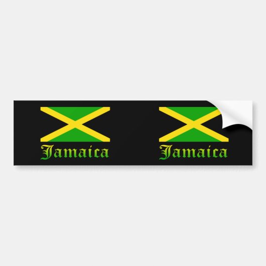 Autocollant De Voiture Drapeau jamaïcain, noir, vert et jaune (Devant)
