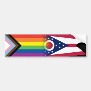 Autocollant De Voiture Drapeau LGBTQ de la Fierté de Progrès Inclusive Oh