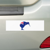 Autocollant De Voiture Drapeau néo-zélandais avec Kiwi SIlhouette (En voiture)
