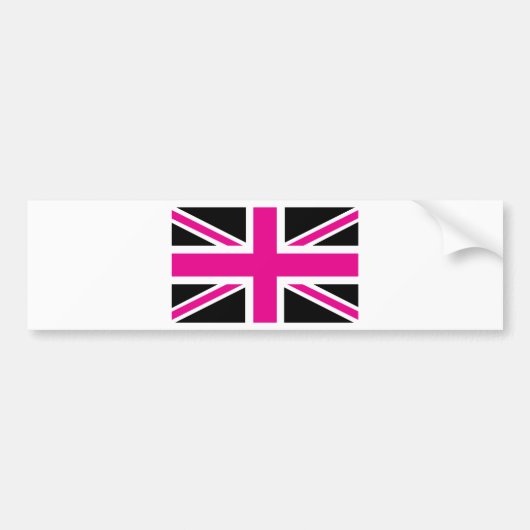 Autocollant De Voiture Drapeau noir et rose classique Union Jack British (Devant)