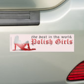 Autocollant De Voiture Drapeau polonais de silhouette de fille (En voiture)