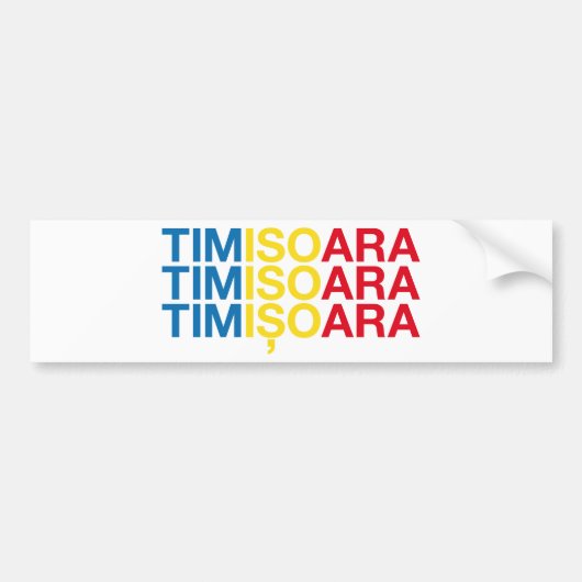 Autocollant De Voiture Drapeau roumain TIMISOARA (Devant)