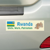 Autocollant De Voiture Drapeau Rwanda + Stick pare-chocs (En voiture)