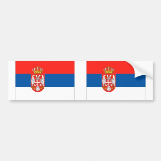 Autocollant De Voiture Drapeau Serbie (Devant)