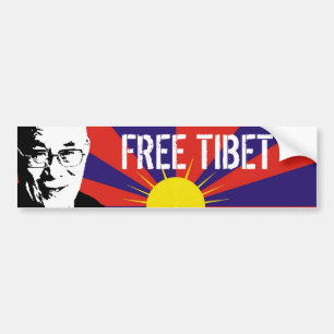 Autocollant De Voiture Drapeau tibétain, Dalai Lama, THIBET LIBRE