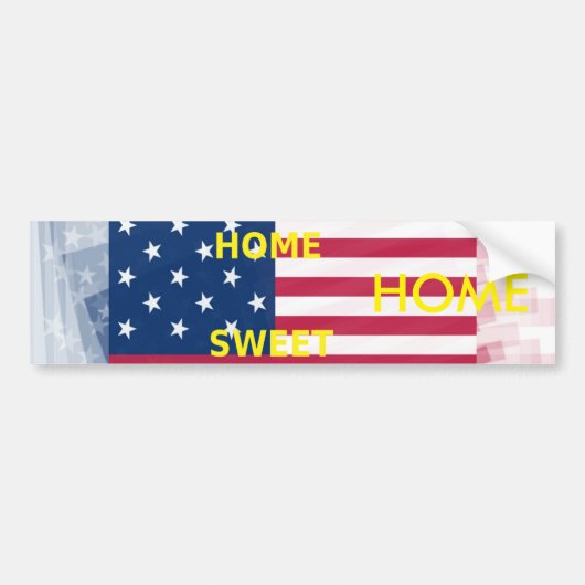 Autocollant De Voiture Drapeau USA "Home Sweet Home" Art Imprimer (Devant)
