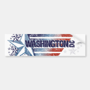 Autocollant De Voiture Drapeau vintage des Etats-Unis avec l'étoile - DC