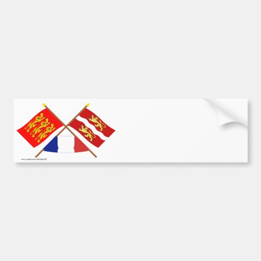 Autocollant De Voiture Drapeaux croisés de Haute-Normandie et de (Devant)