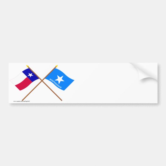 Autocollant De Voiture Drapeaux croisés de l'indépendance du Texas et de (Devant)