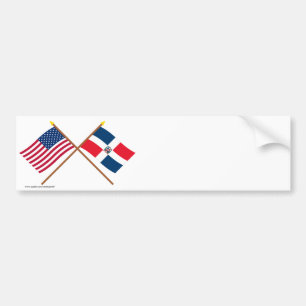 Autocollant De Voiture Drapeaux croisés des USA et de la République