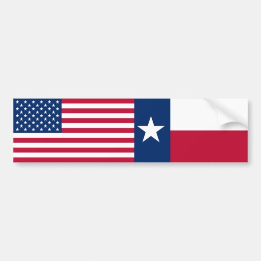 Autocollant De Voiture Drapeaux des USA et du Texas (Devant)