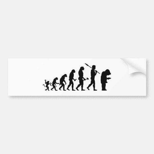 Autocollant De Voiture Drôle d'évolution du nerd (Devant)