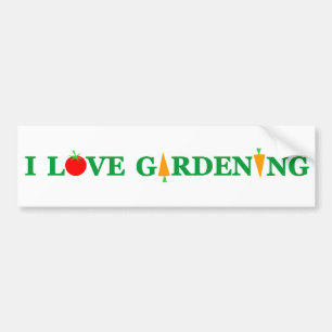 Autocollant De Voiture Drôle Gardener J'AIME LE JARDIN ! Auto-collants po