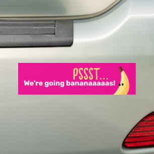 Autocollant De Voiture Drôles de faveurs de fête à la banane rétro avec j
