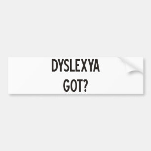 Autocollant De Voiture Dyslexie obtenue ? Produits et conceptions !