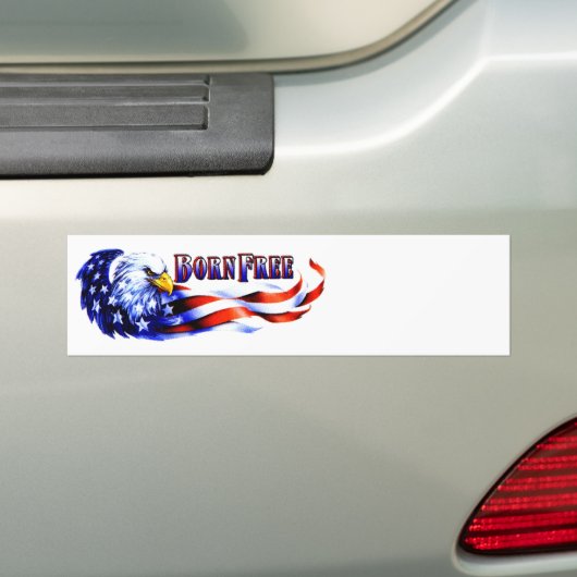 Autocollant De Voiture Eagle chauve libre né et drapeau des Etats-Unis (En voiture)