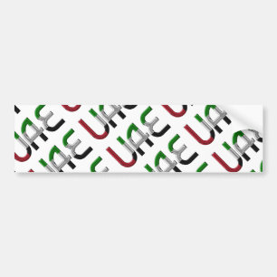 Autocollant De Voiture EAU Émirats Arabes Unis Drapeau couleurs Typograph