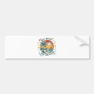 Autocollant De Voiture Eau salée et soleil brillant plage tropicale vinta