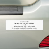 Autocollant De Voiture Ecclesiastes 9:7 STICKER BUMPER (En voiture)