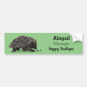 Autocollant De Voiture Echidna mignonne avec dessin animé d'abeille