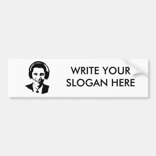 Autocollant De Voiture Écouteurs de Barack Obama (Devant)