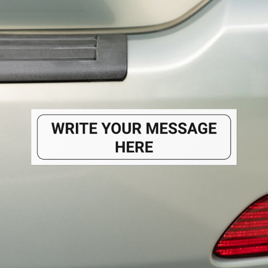 Autocollant De Voiture Écrivez votre message | Modèle de texte blanc pers (En voiture)