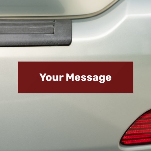 Autocollant De Voiture Écrivez votre message Modèle de texte rouge foncé (En voiture)